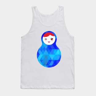 Wink Russian dolls matryoshka with bright blue rhombus Tank Top